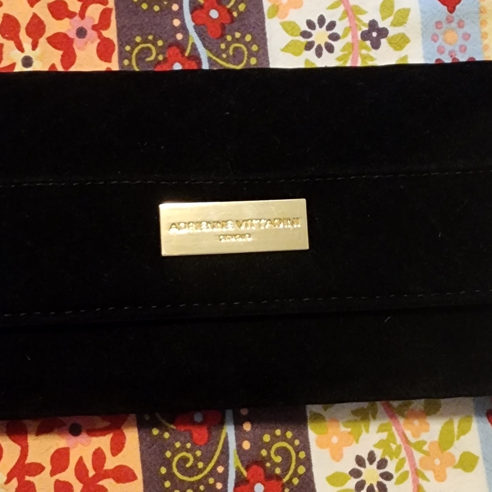 Adrienne Vittadini Black Wallet Velvet Sophistication